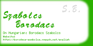 szabolcs borodacs business card